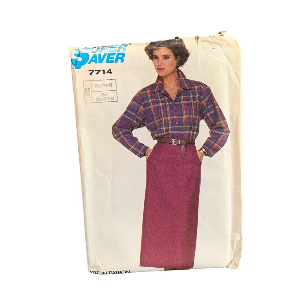 Vintage 1980s Sewing Pattern Skirt & Blouse By Style 7714
